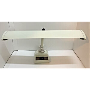 VTG Vintage Underwriters Laboratories White Bankers Desk Lamp 18" Fluorescent